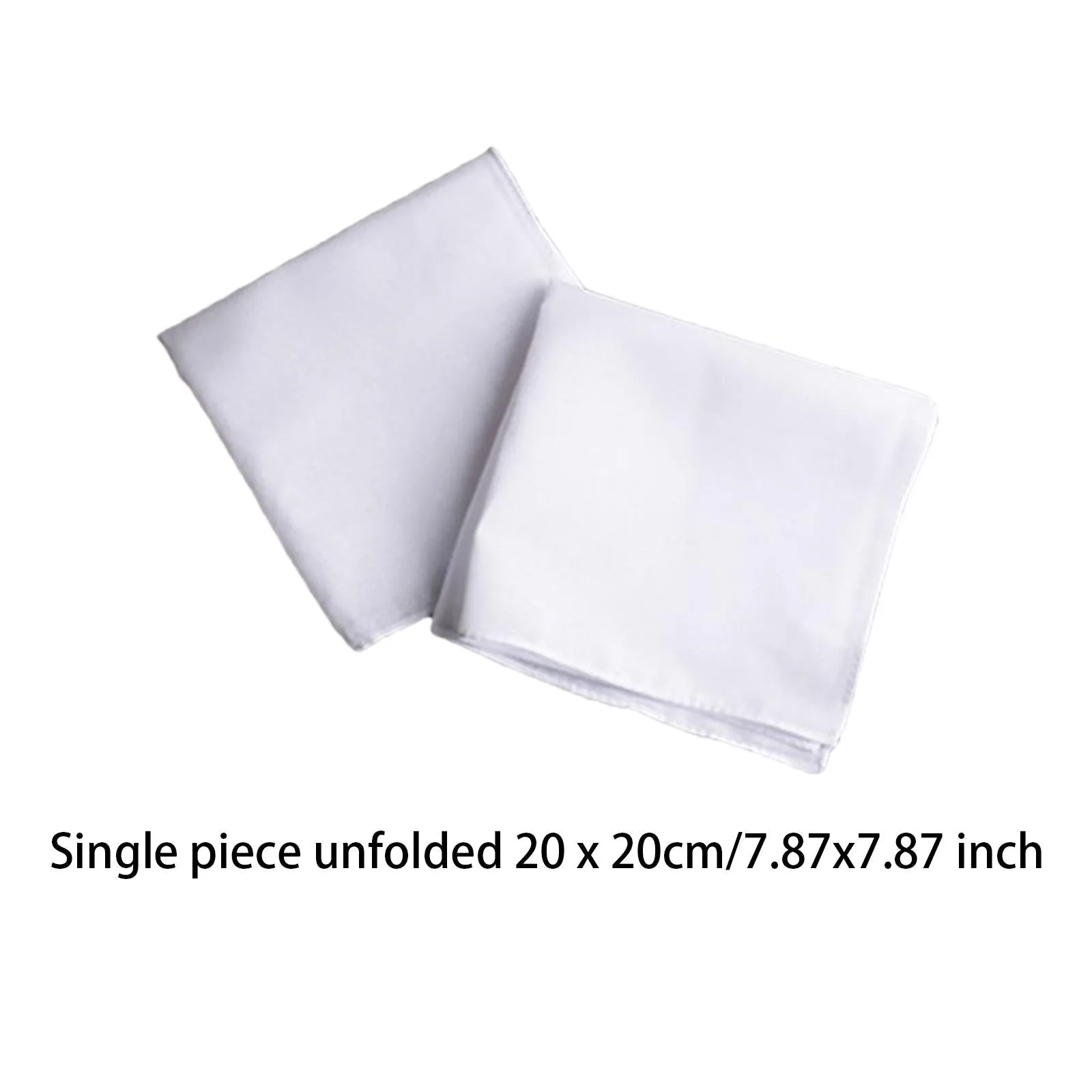 10 Pieces Cotton Hanky for Men Suit Solid White Handkerchiefs for DIY Crafts 20cmx20cm