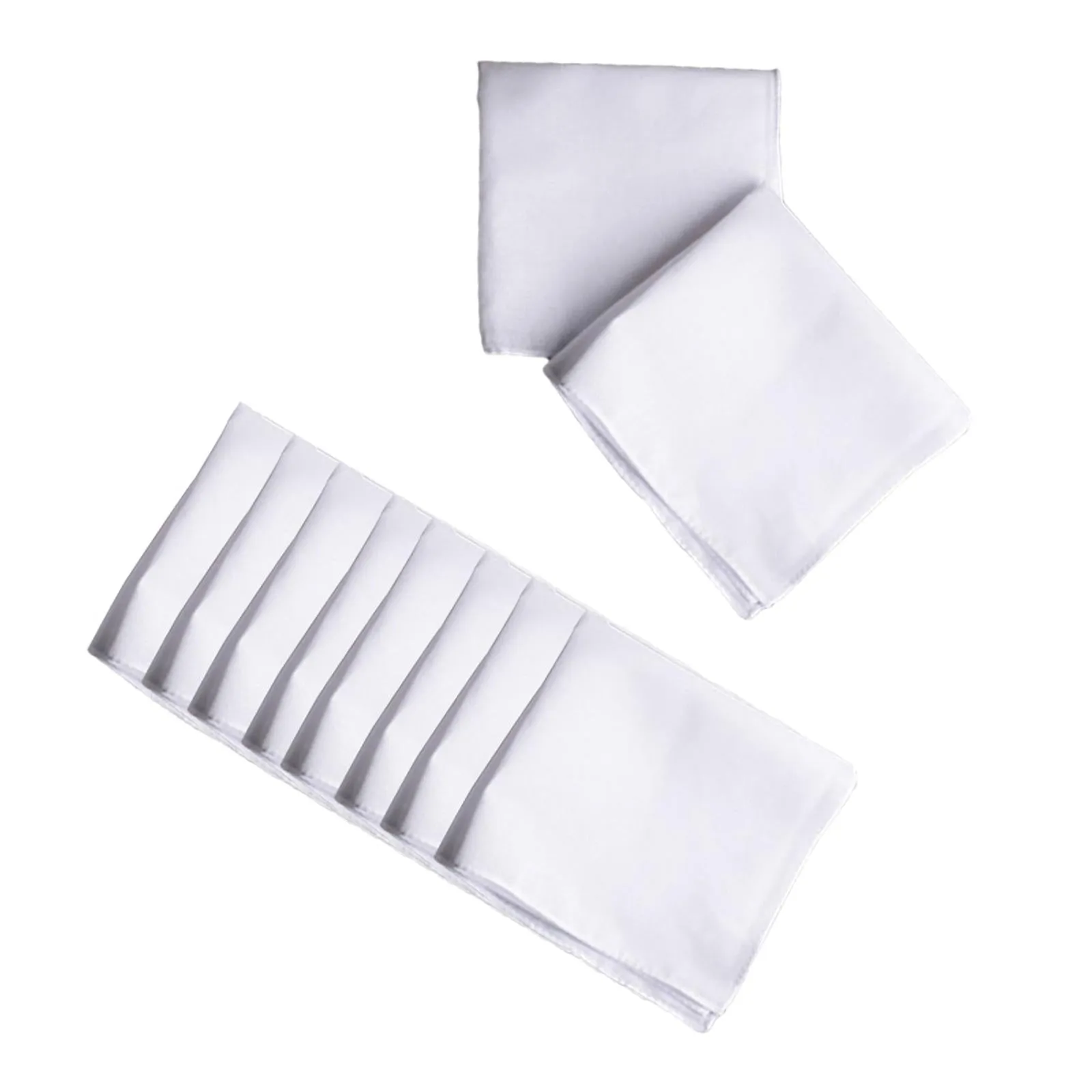 10 Pieces Cotton Hanky for Men Suit Solid White Handkerchiefs for DIY Crafts 20cmx20cm