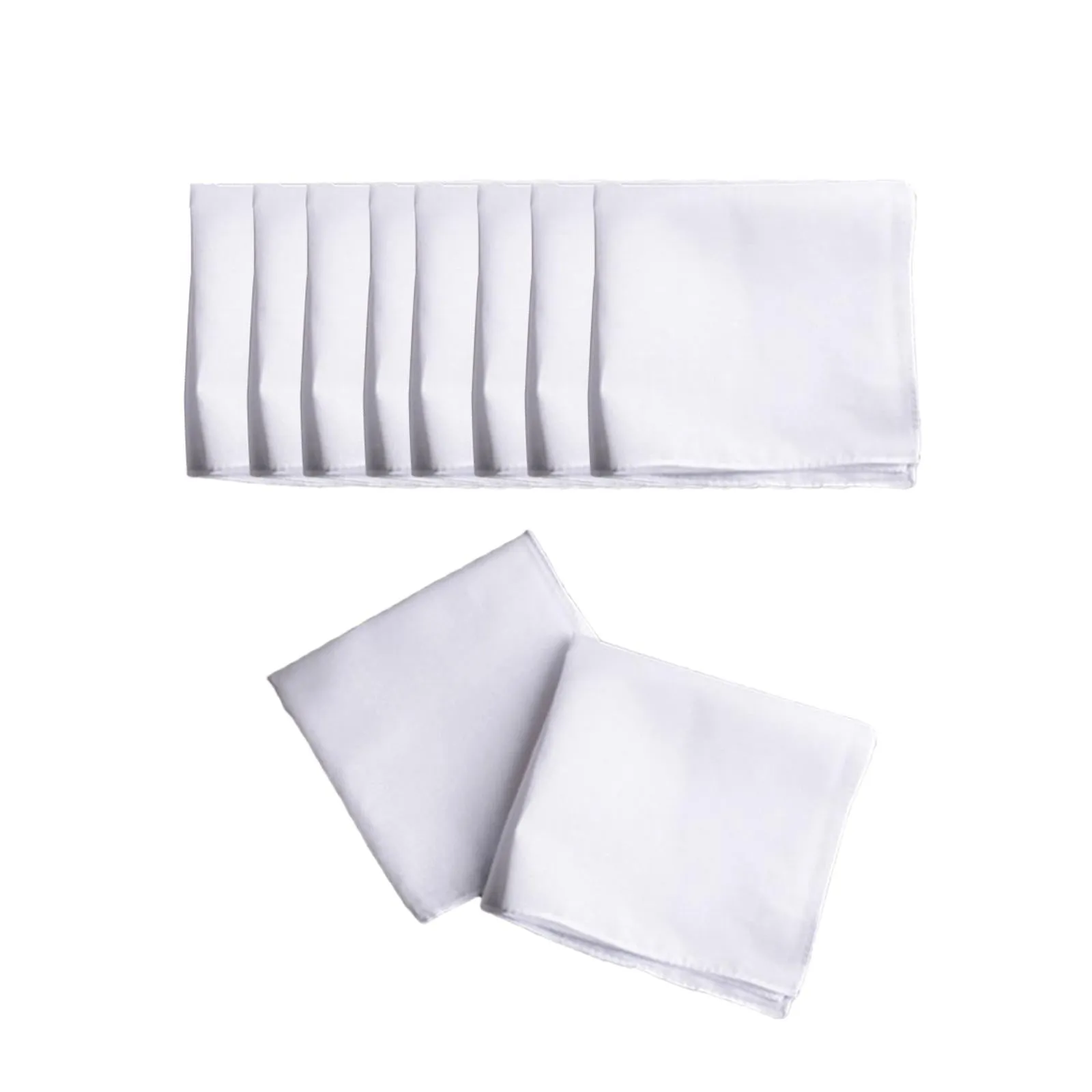 10 Pieces Cotton Hanky for Men Suit Solid White Handkerchiefs for DIY Crafts 20cmx20cm