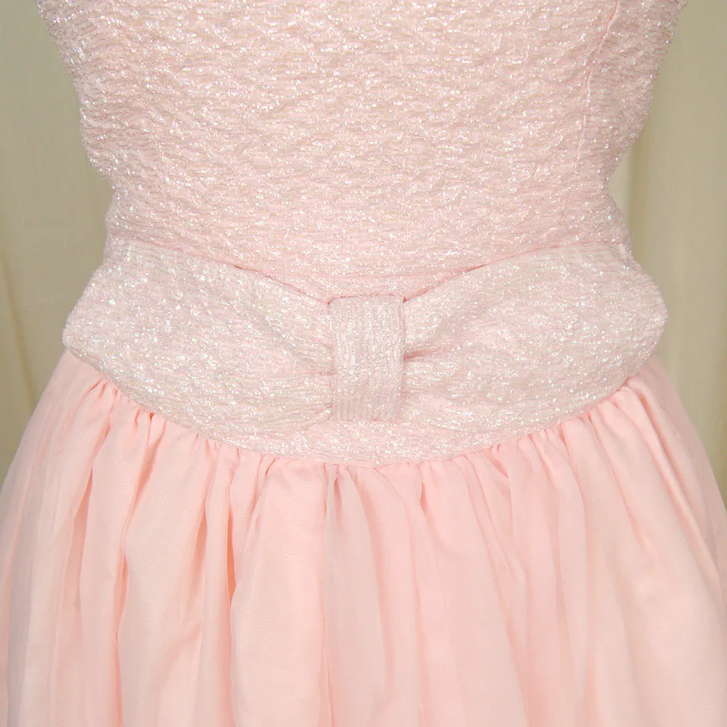 1960s Pink Bow Swing Dress