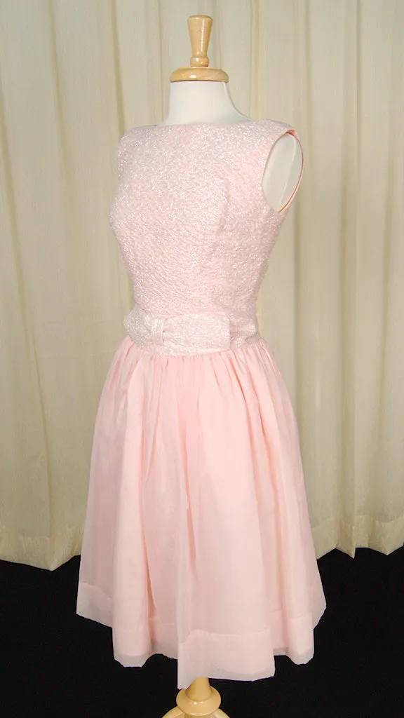 1960s Pink Bow Swing Dress