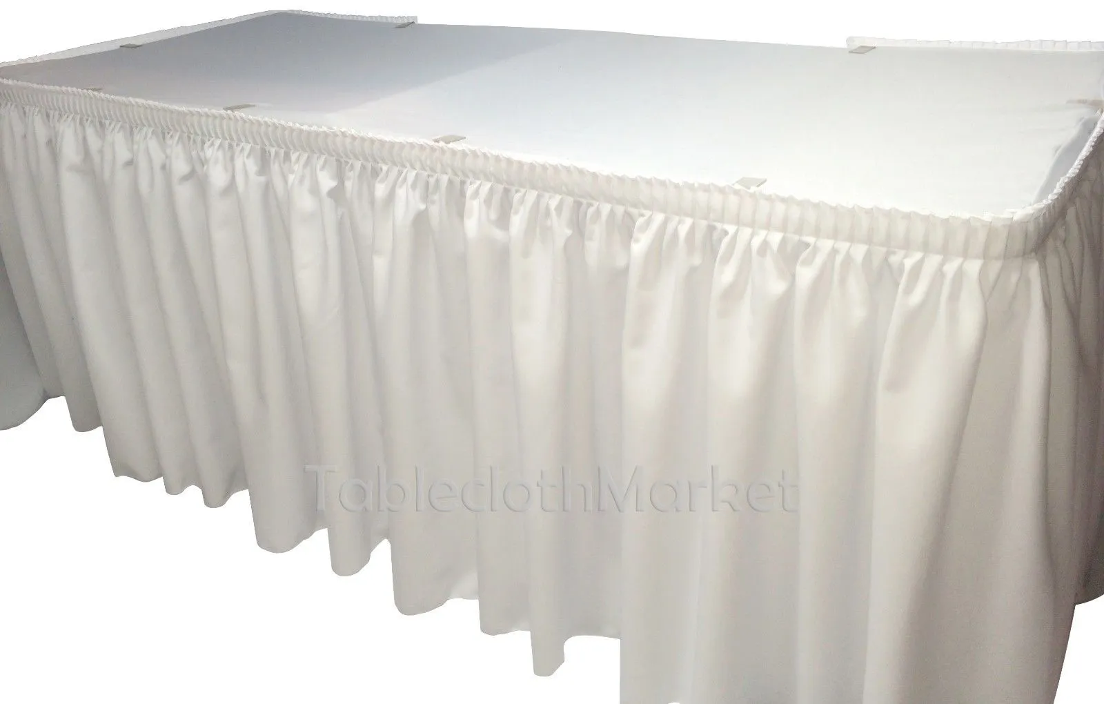 21' Ft. Polyester Pleated Table Set Skirt Skirting  Trade Show 24 Colors"