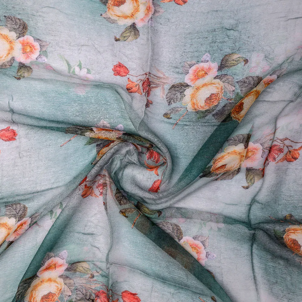 Abstract Digital Printed Pure Chiffon Fabric by FAB VOGUE Studio