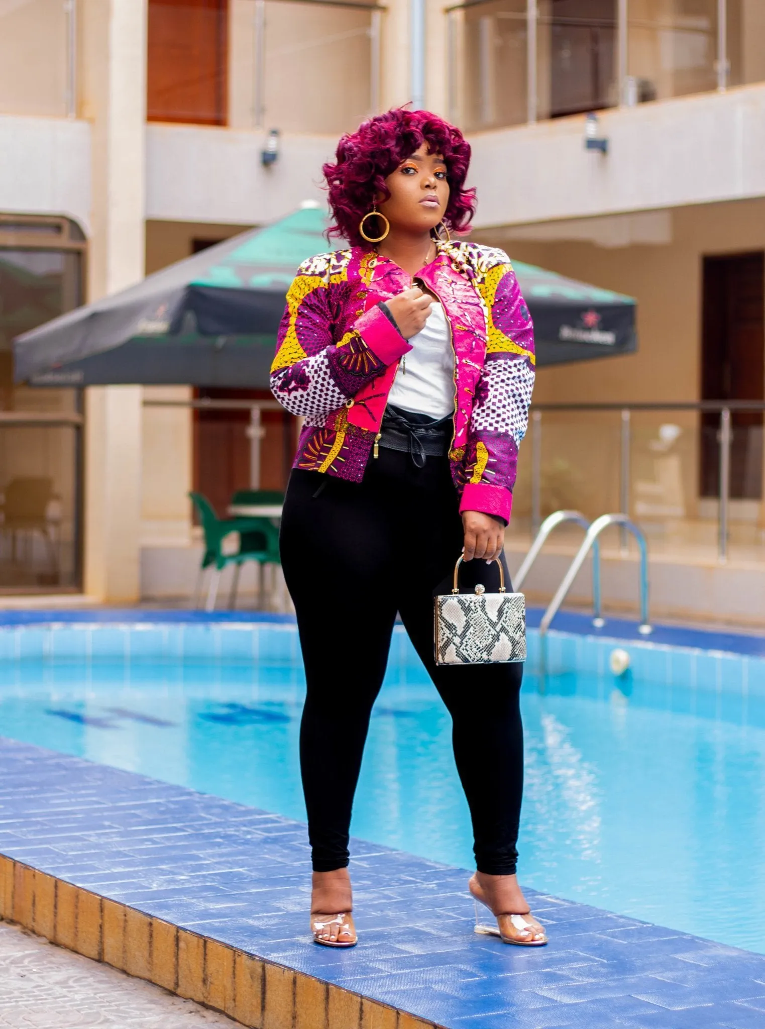 African Print Embroidered Blazer