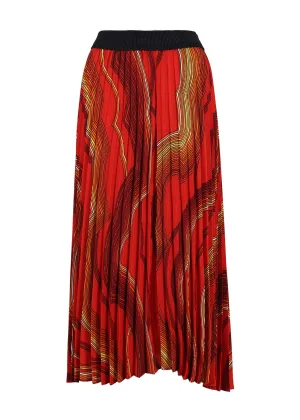 Aurora Pleated Skirt Orange in Polyester