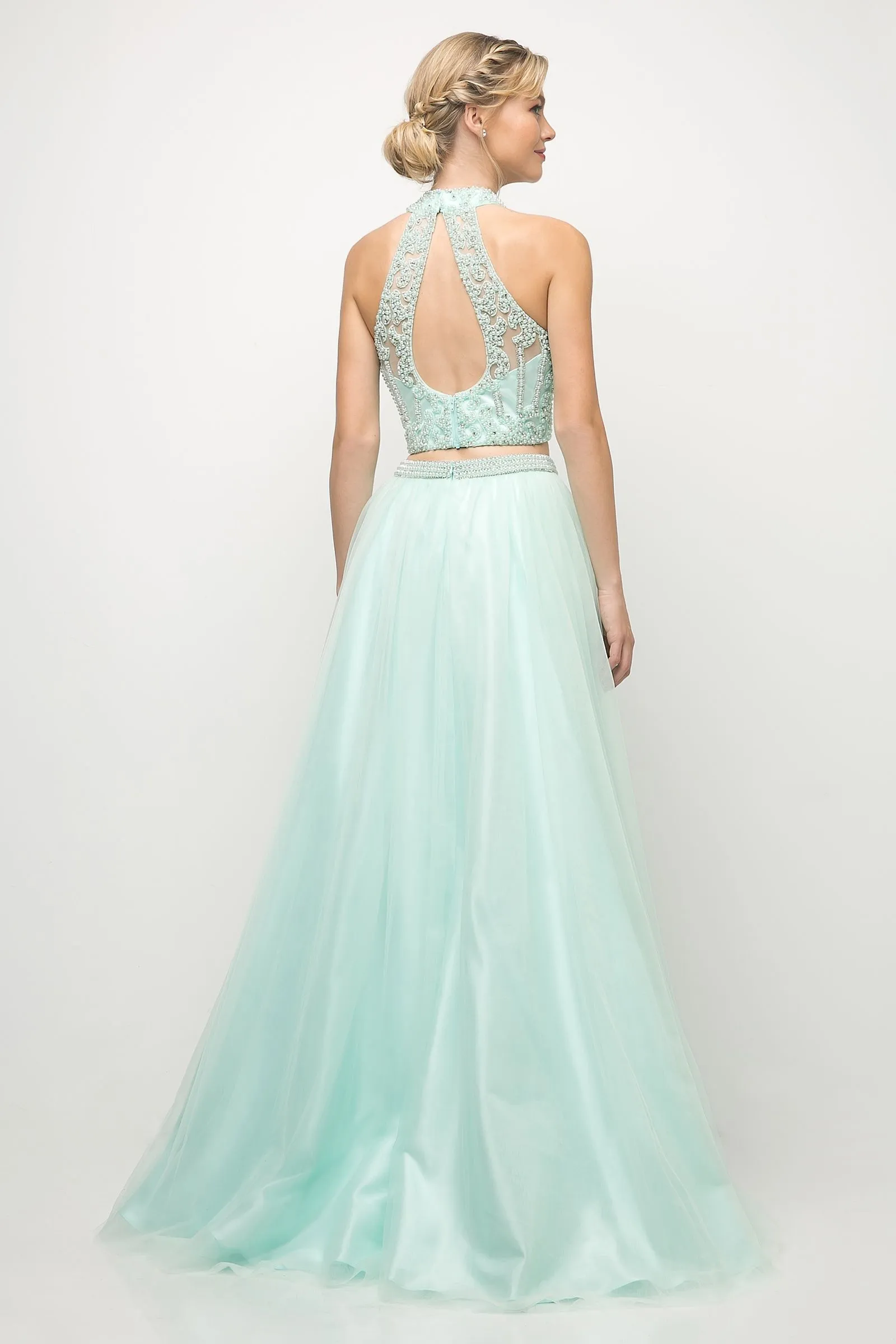 Beaded Bodice 2 Piece Ball Gown