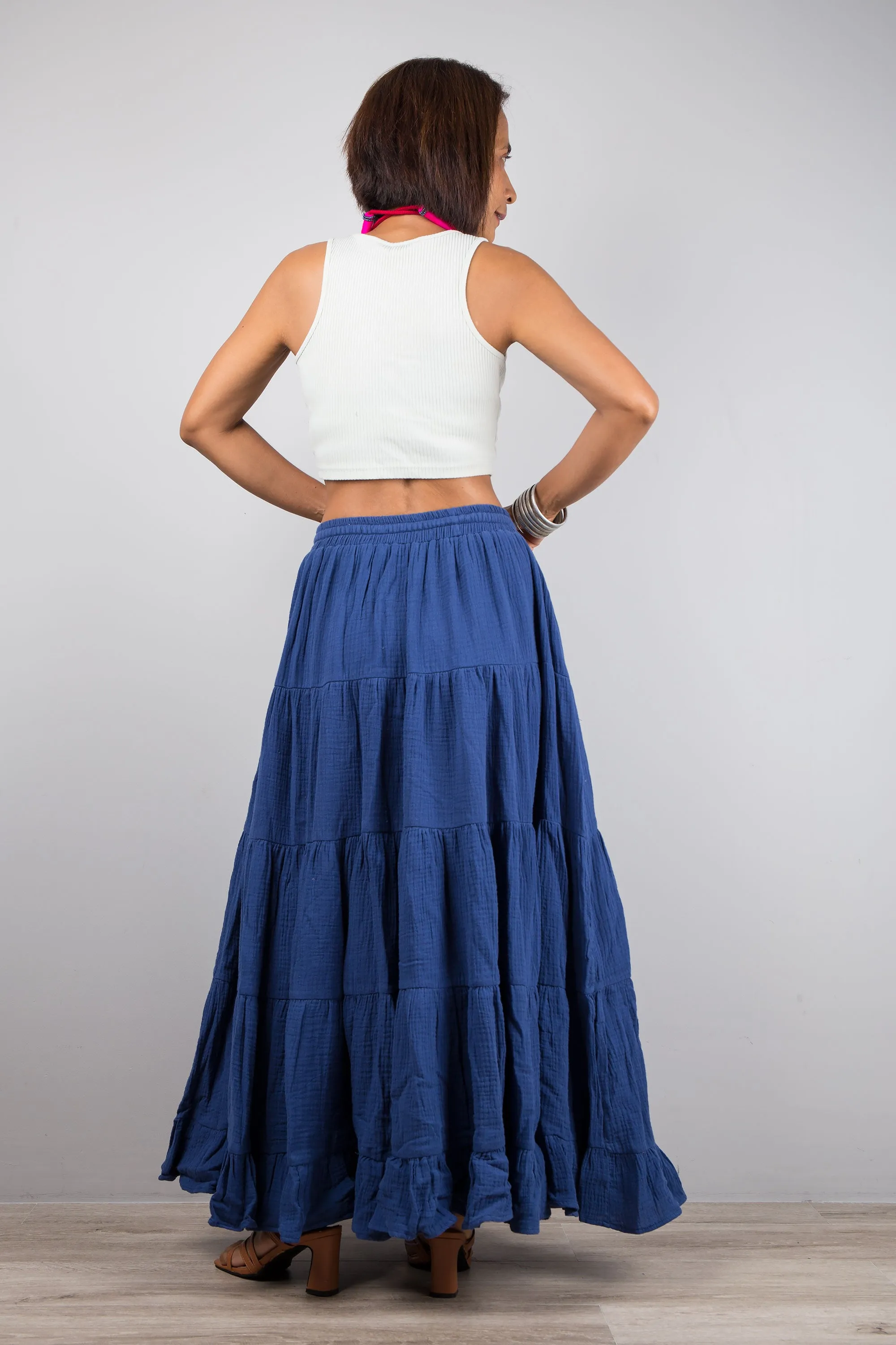 Blue maxi skirt