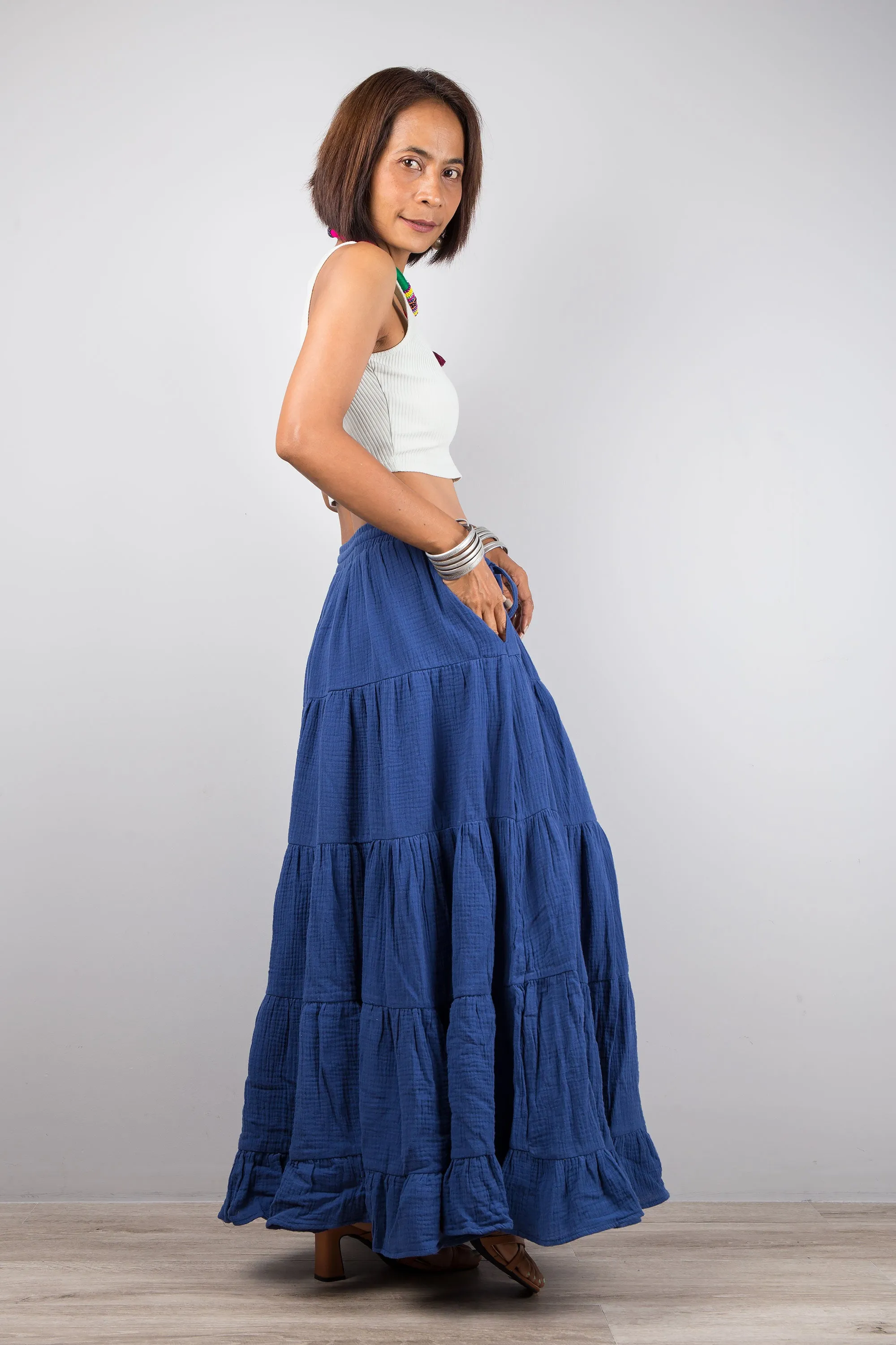 Blue maxi skirt