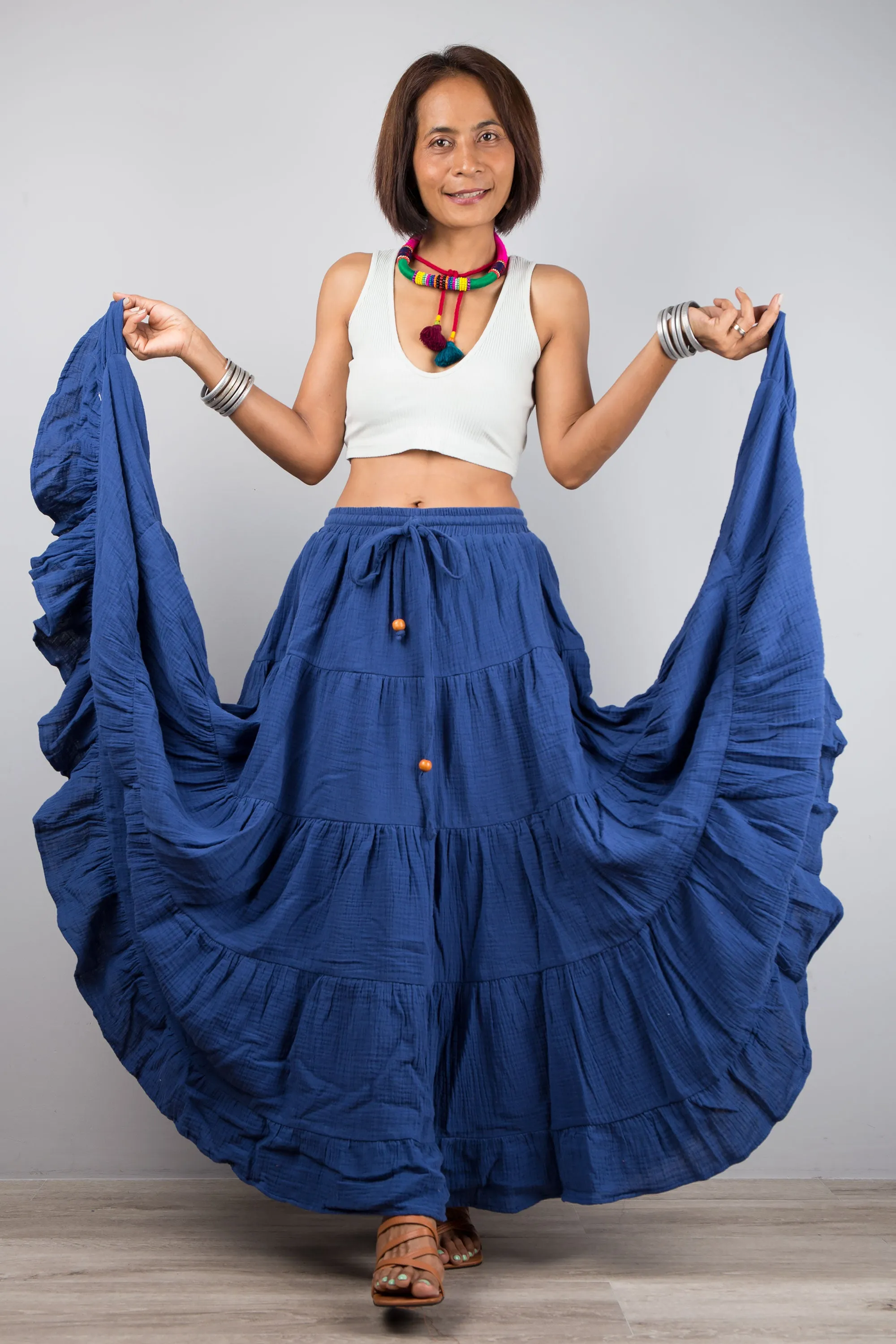 Blue maxi skirt