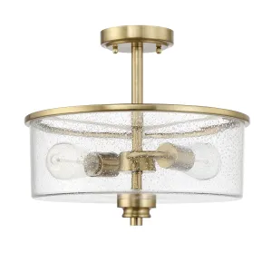 Bolden 2 Light Convertible Semiflush in Satin Brass