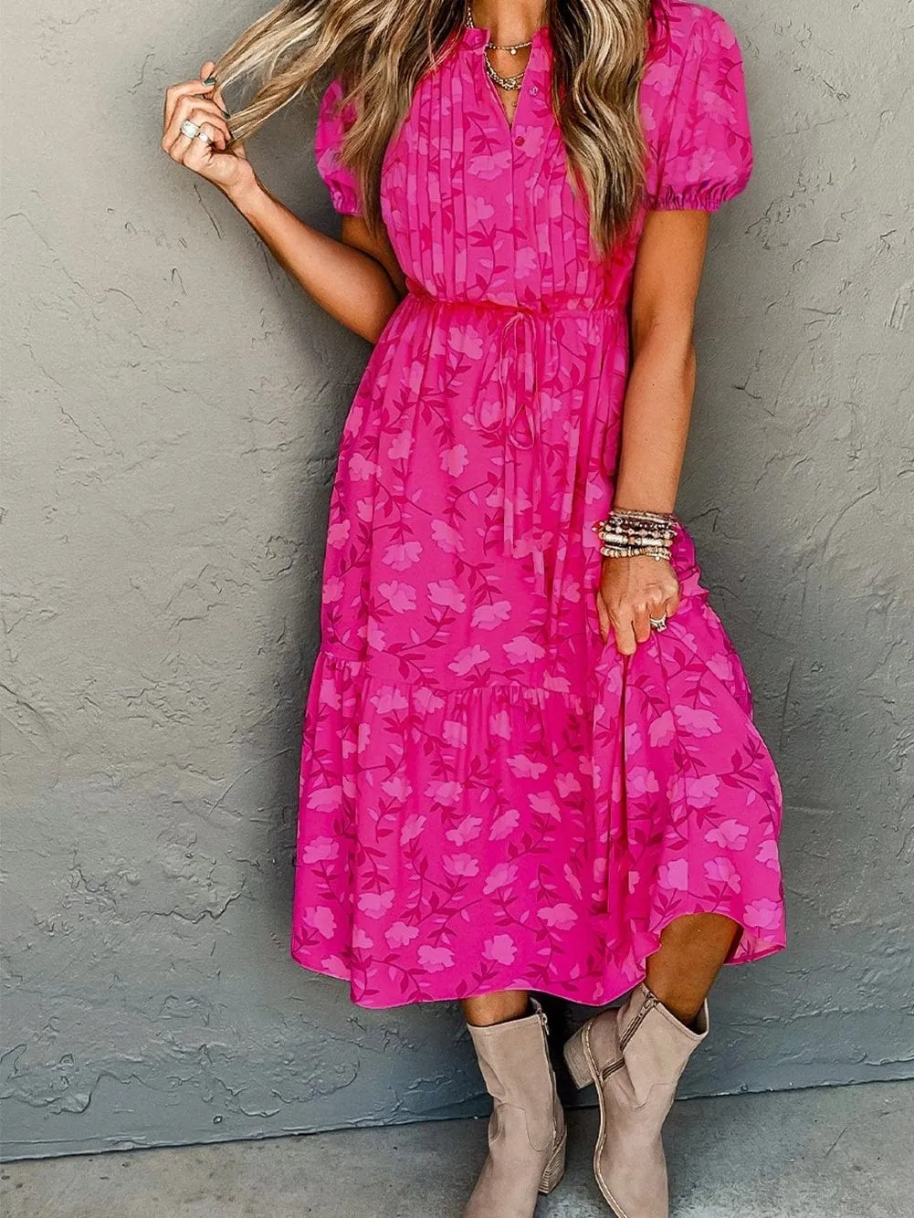 Casual Floral Midi Dress