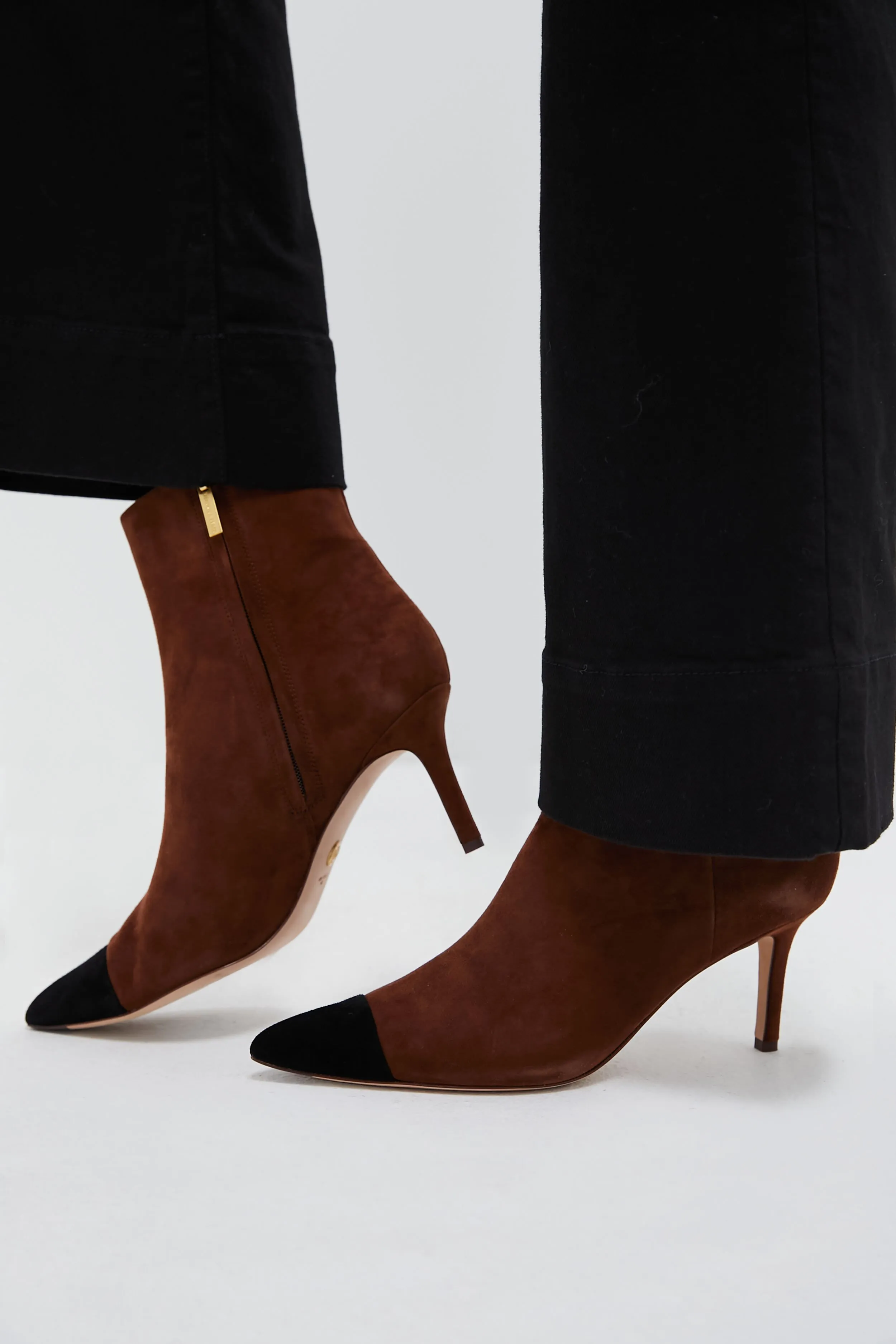 Cedar and Black Lisa Cap Toe Boots