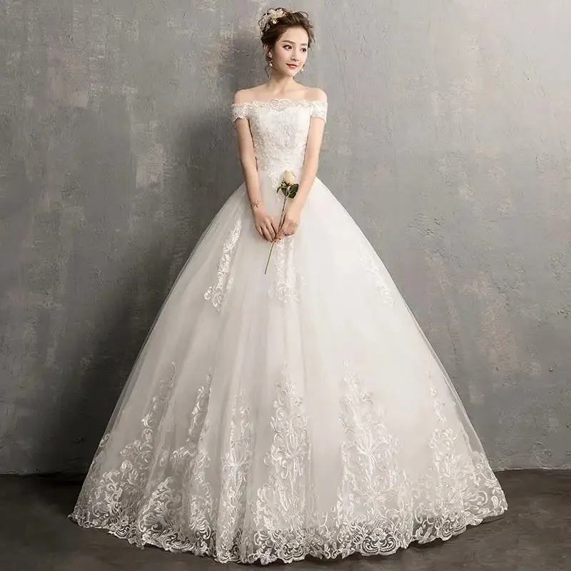 Classic Lace Sleeveless A-line Wedding Dress