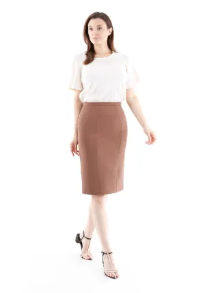 Cupric Double Slit Pencil Knee Length Skirt