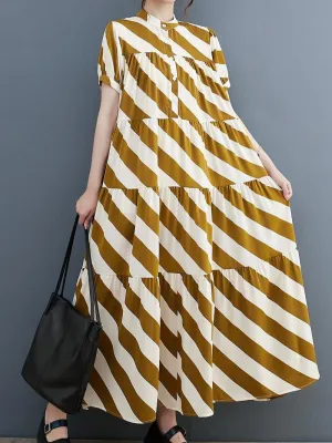 Dream Girls Striped Printed A-Line Dress