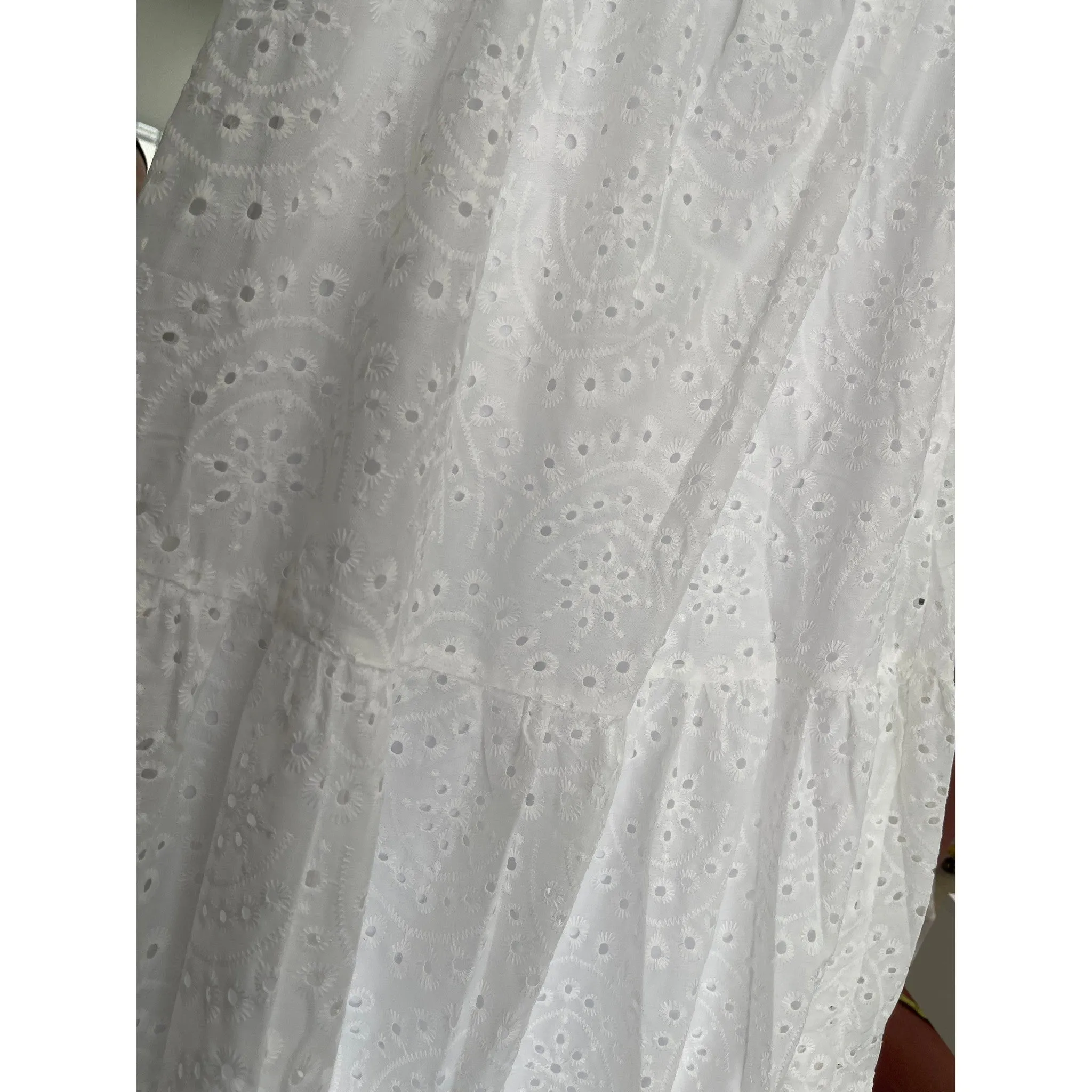 Eyelet Lightweight Maxi Skirt