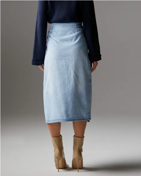 Fate Becker Flight Denim Wrap Skirt