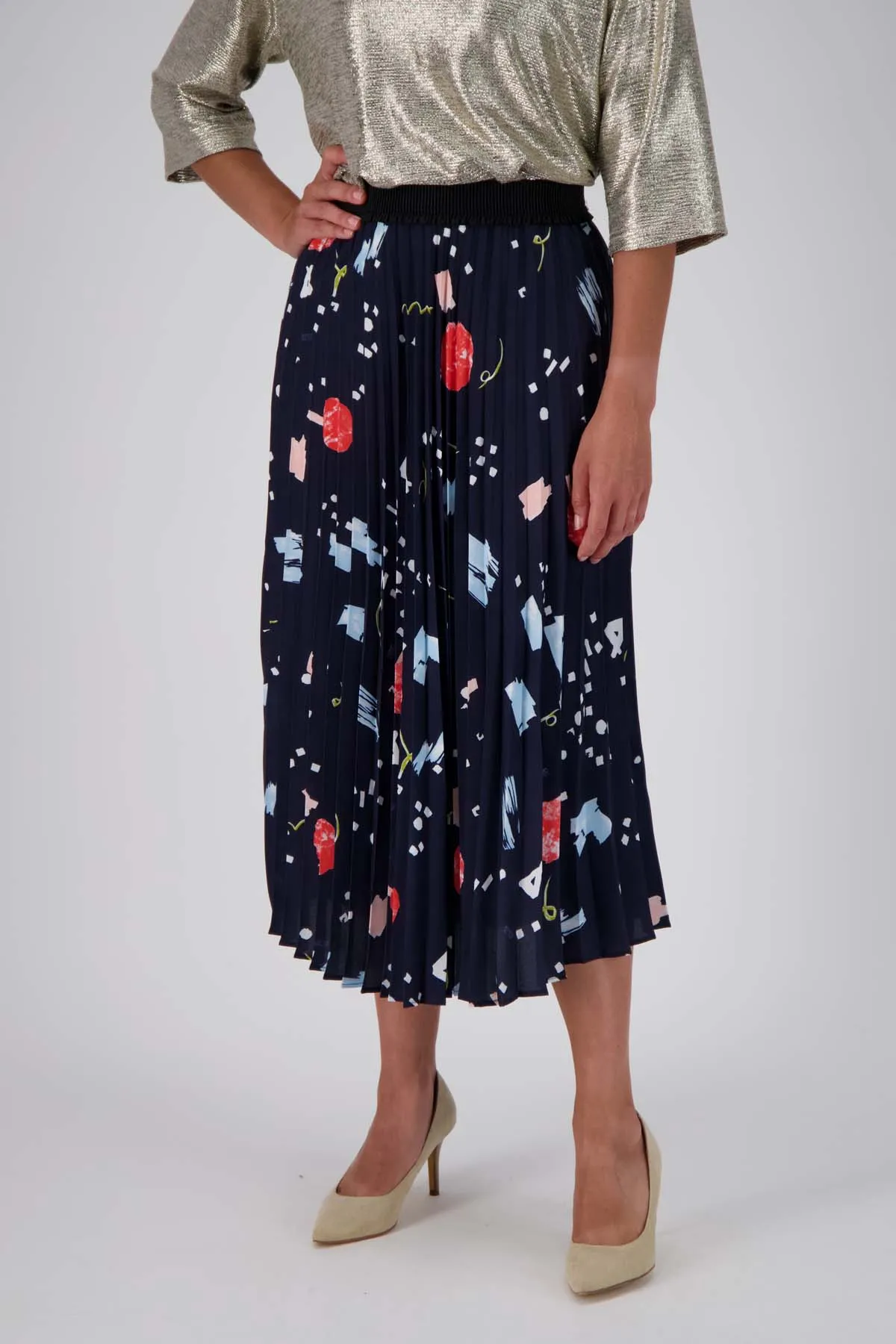 Galaxy Pleated Skirt Navy