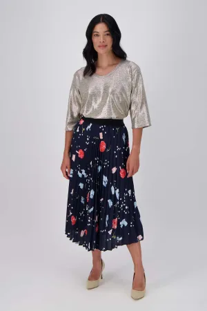 Galaxy Pleated Skirt Navy