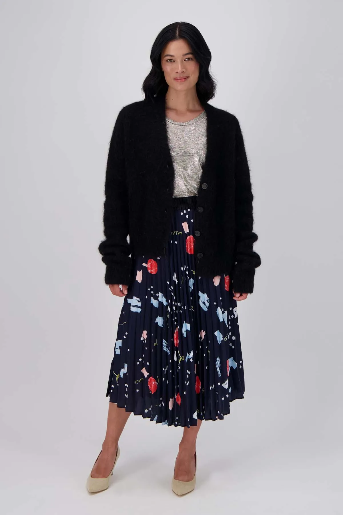 Galaxy Pleated Skirt Navy