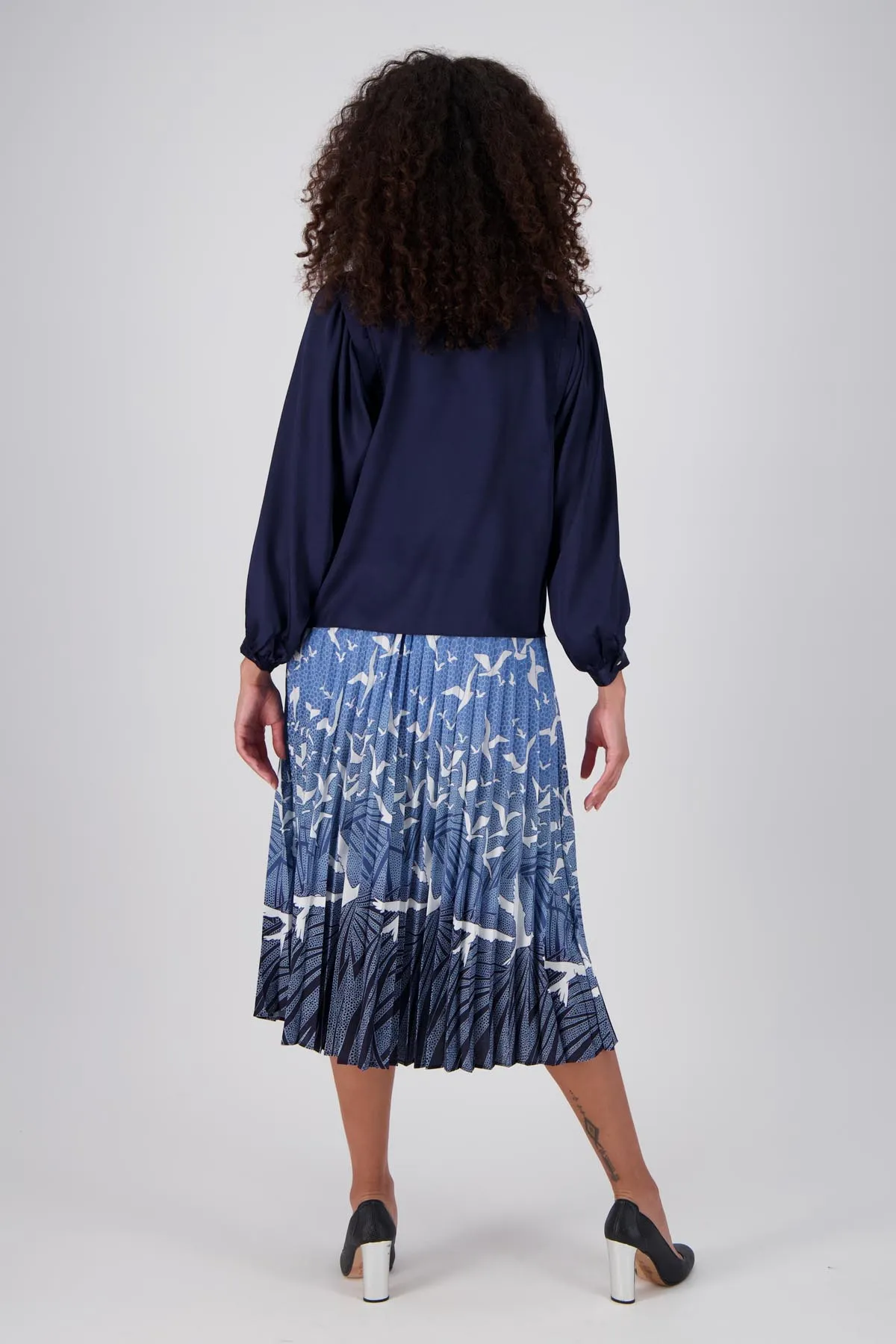 Homebound Pleated Skirt Blue