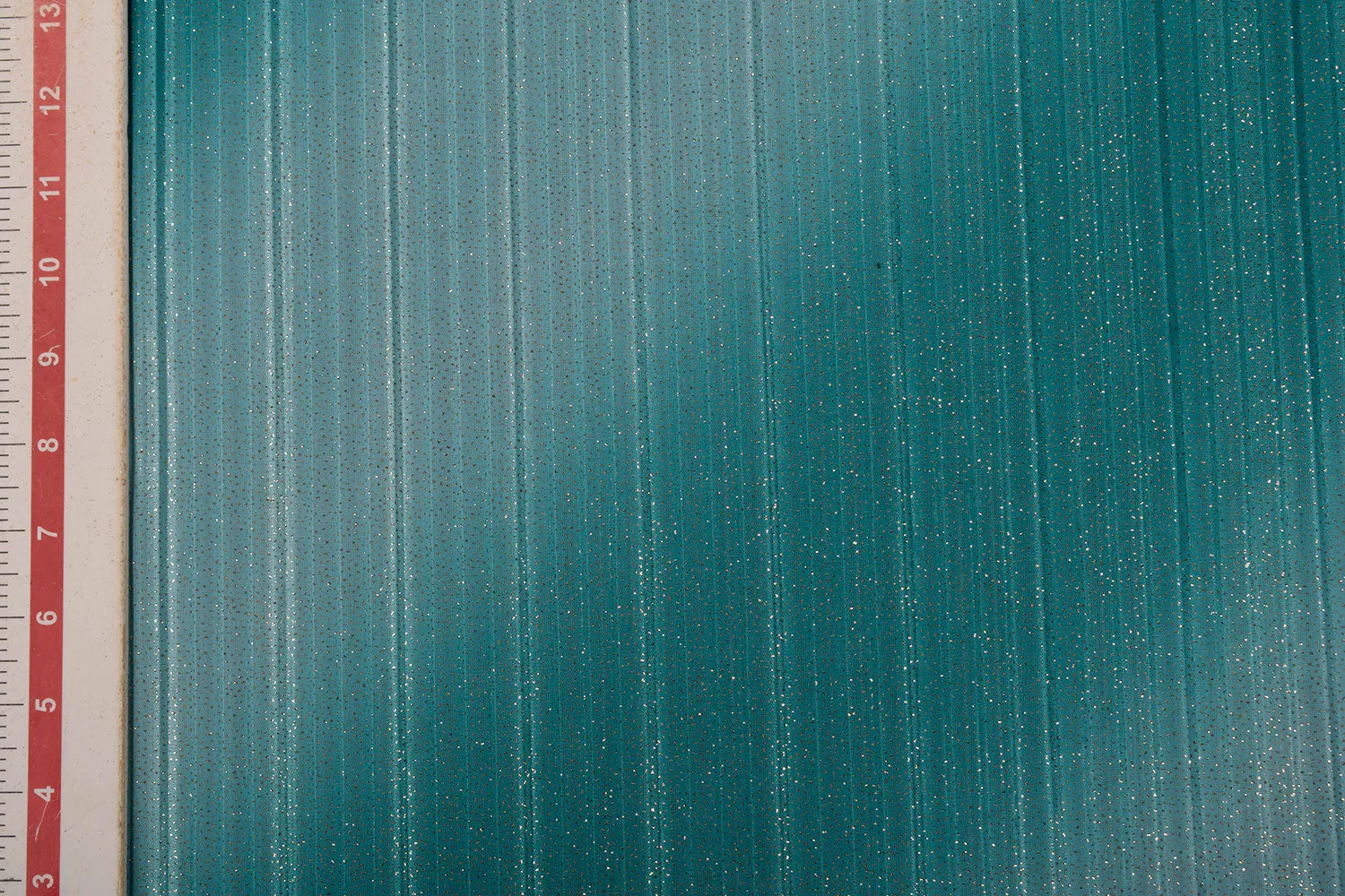 Light Blue & Dark Blue Double Shade Glitter Pleated Knit Fabric