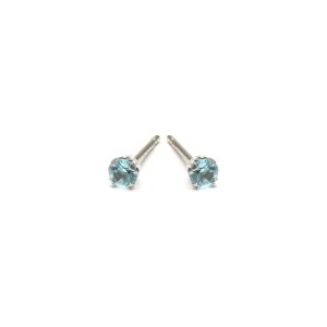 March Birthstone Stainless Steel Stud Earrings