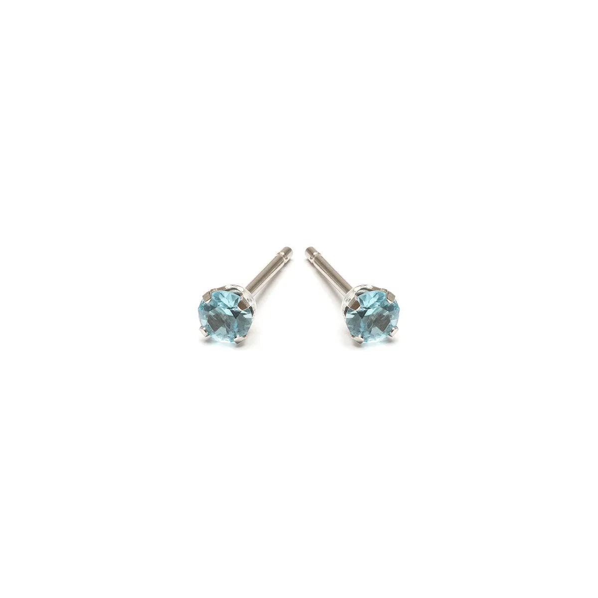 March Birthstone Stainless Steel Stud Earrings