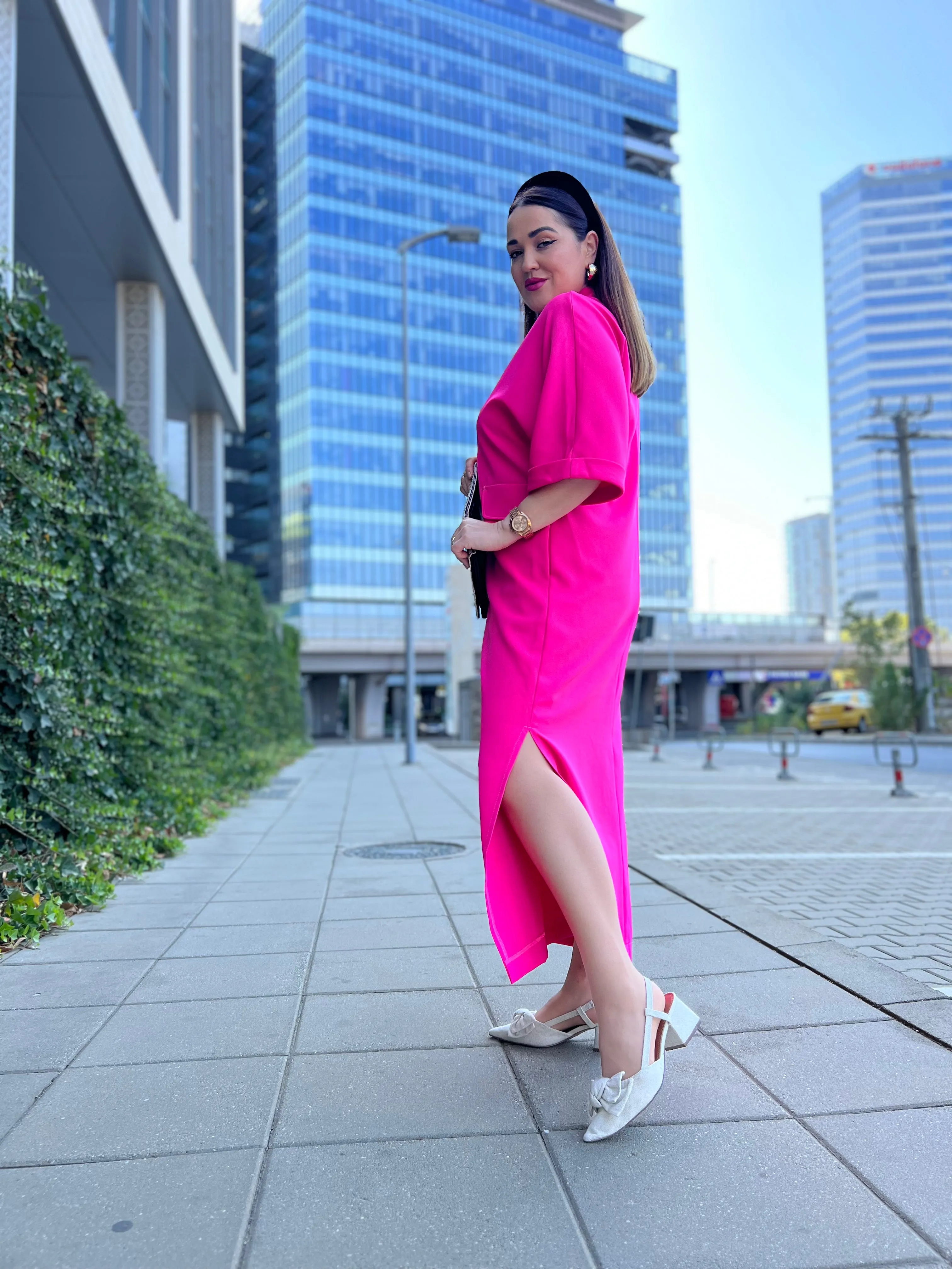 Maxi Dress With Pockets Pink