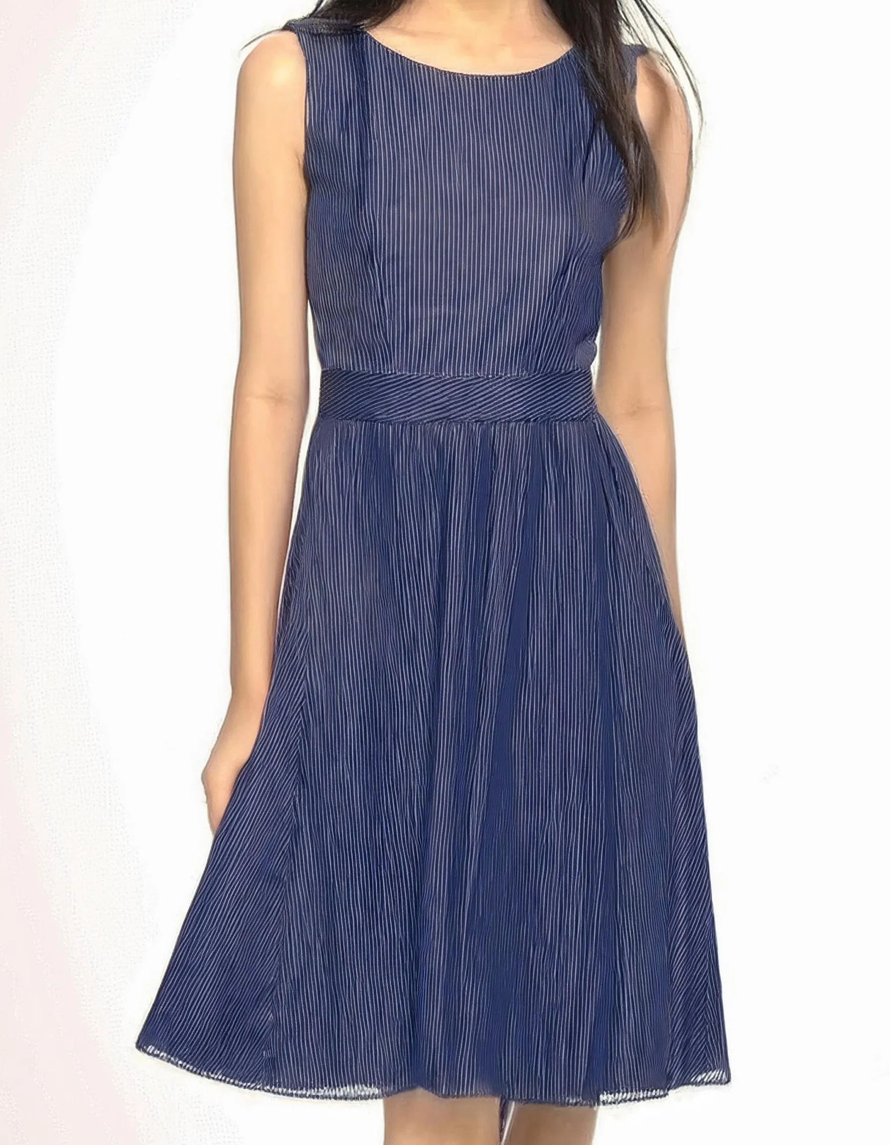 Navy Blue A-Line Swing Dress