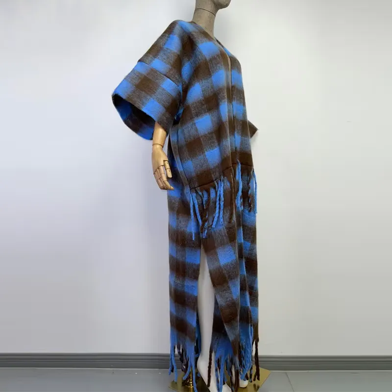 Plaid Prism Wool Kimono