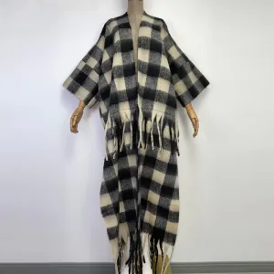 Plaid Prism Wool Kimono