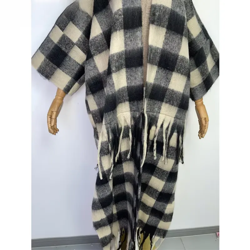 Plaid Prism Wool Kimono