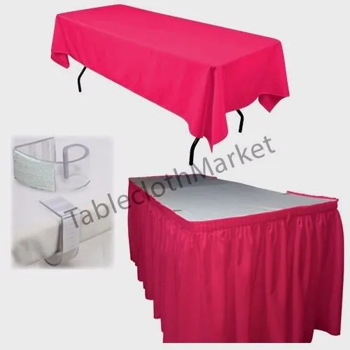 Polyester Pleated Table Set Skirt Skirting 21' Ft    Clip   Topper Media Day"