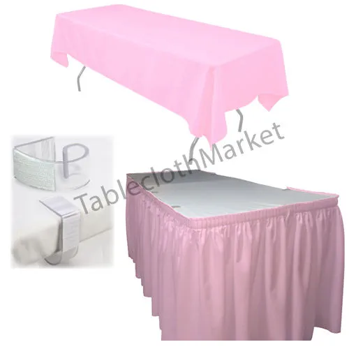 Polyester Pleated Table Set Skirt Skirting 21' Ft    Clip   Topper Media Day"