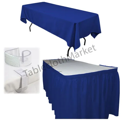 Polyester Pleated Table Set Skirt Skirting 21' Ft    Clip   Topper Media Day"