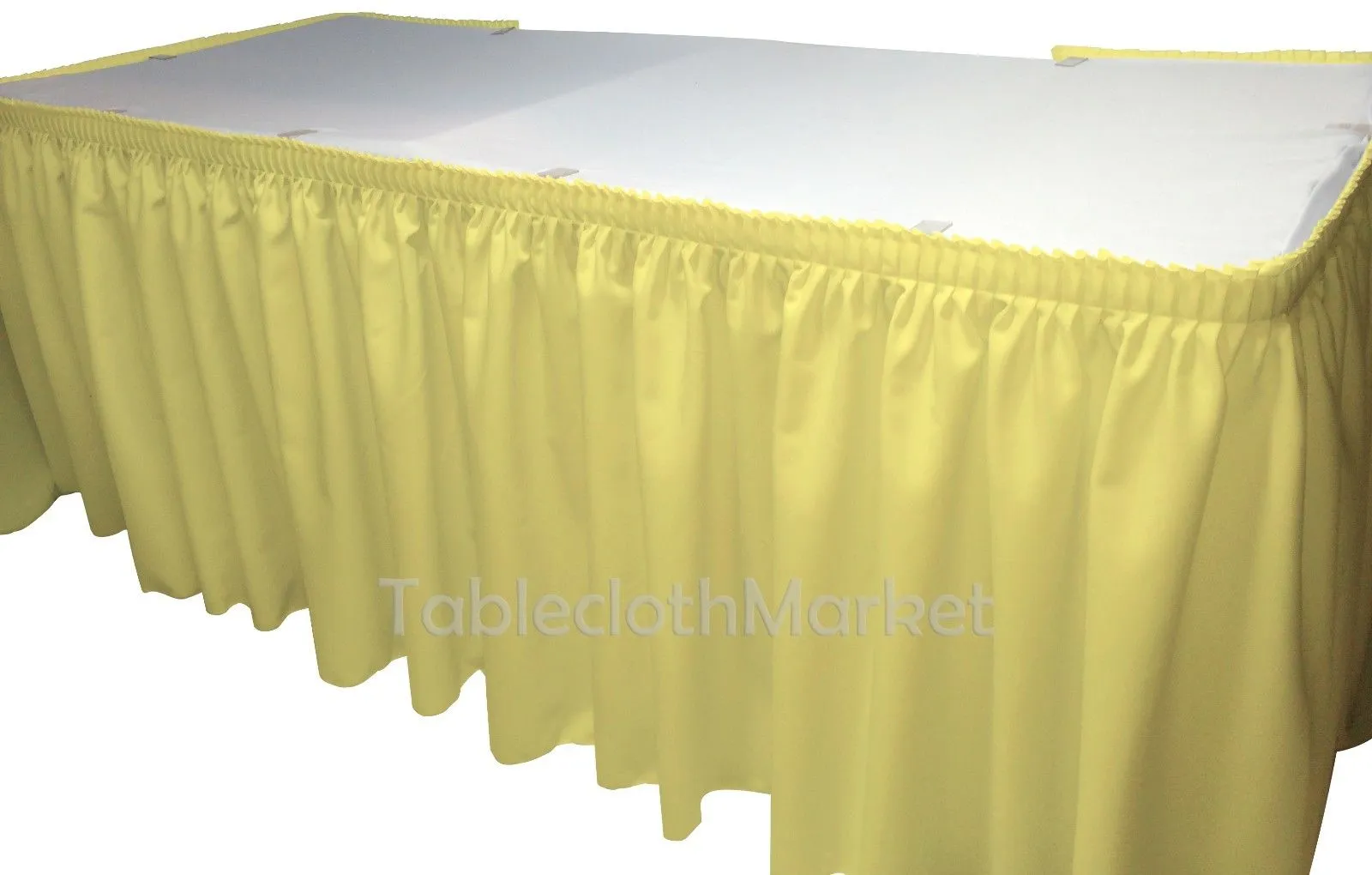 Polyester Pleated Table Set Skirt Skirting 21' Ft    Clip   Topper Media Day"