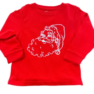 "Jolly Santa" Long Sleeve Boy's T-Shirt - Mustard & Ketchup Kids - Red