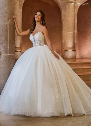 Rachel Allan RB6141 Ballgown with Sequins and Lace-Up Back