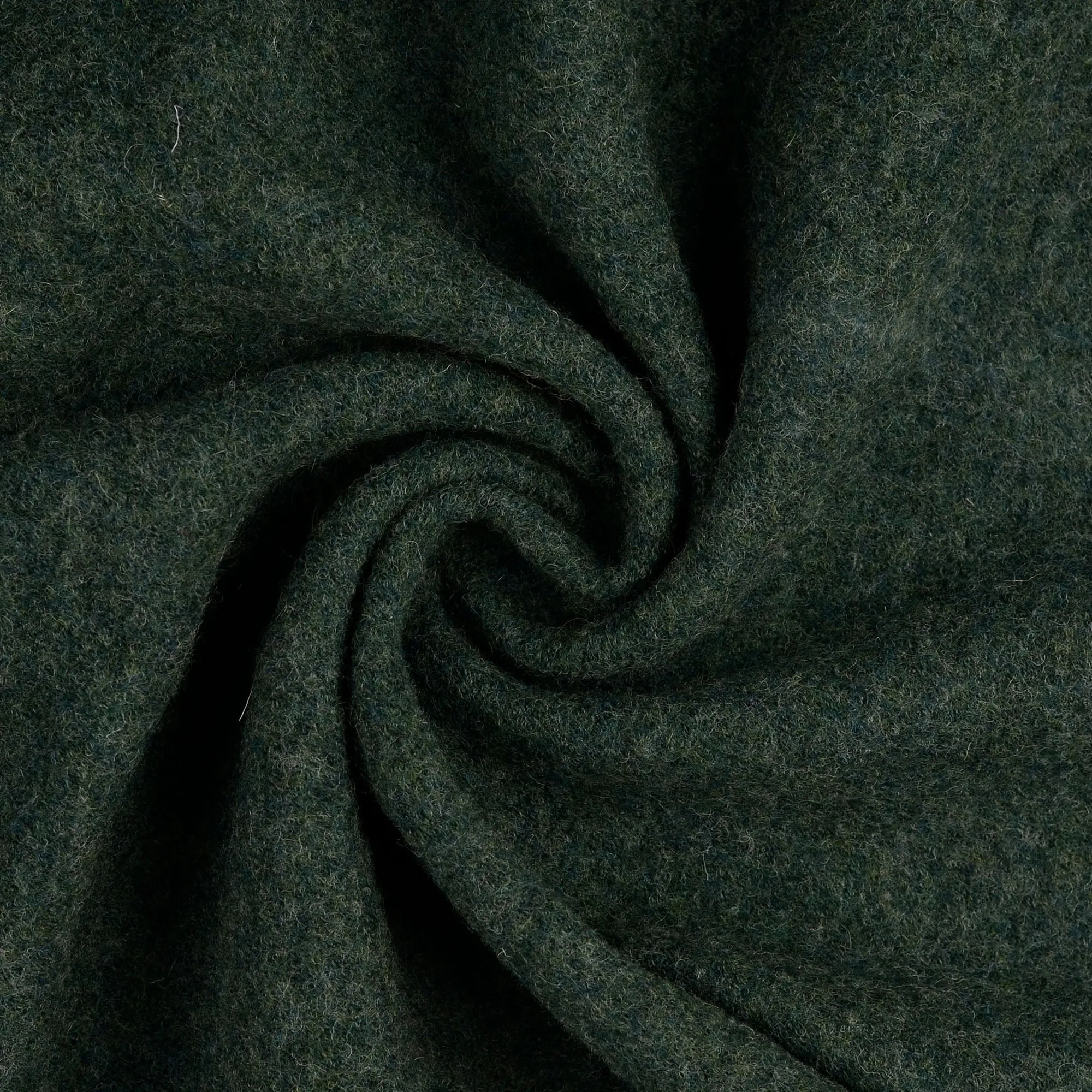 REMNANT 0.20 metre - Pure Boiled Wool Melange Forest Green