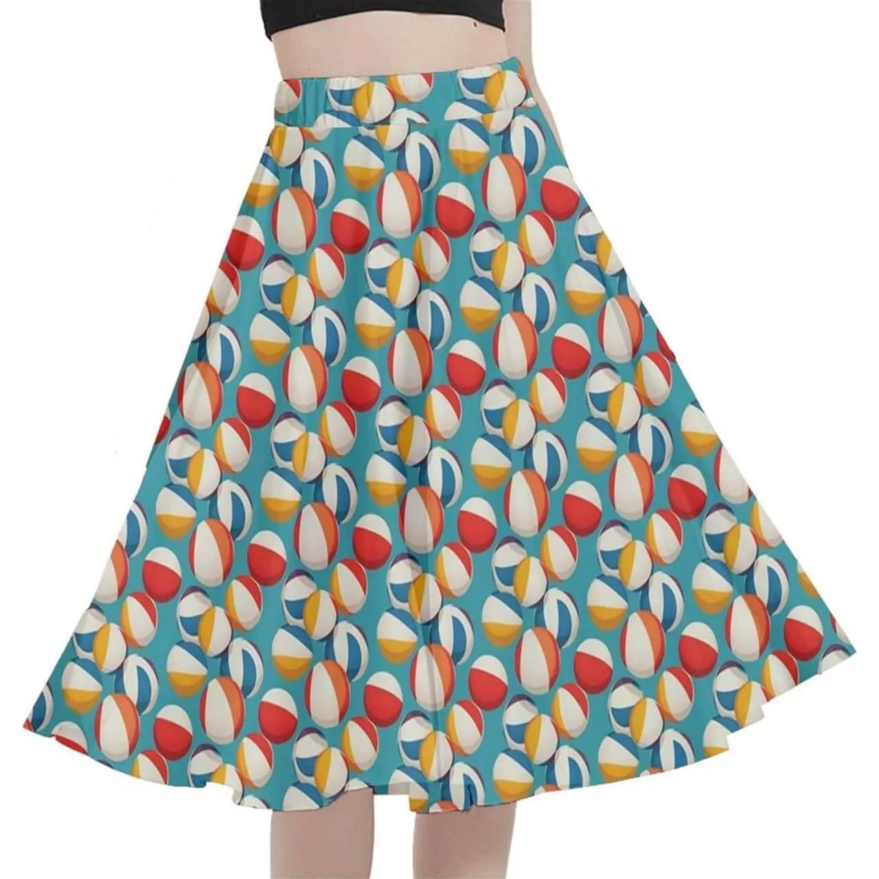 Retro Beach Balls Full Circle Skirt