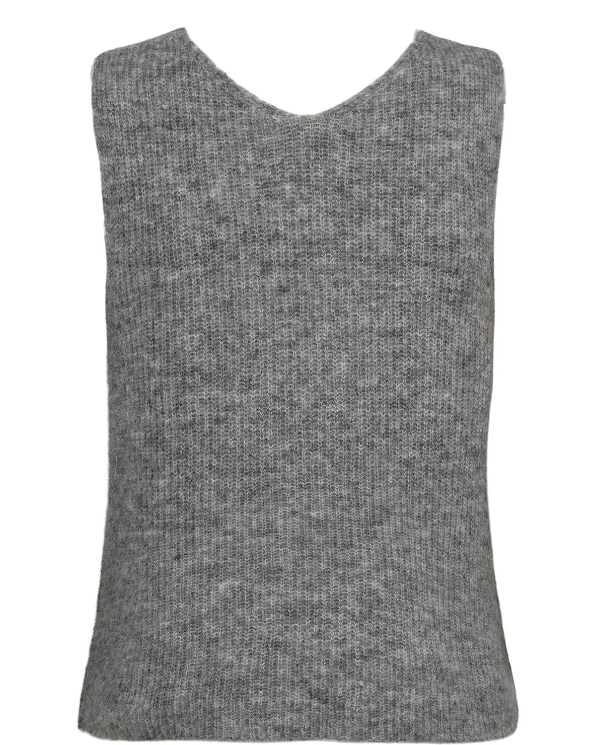 Riette Rib Vest Medium Grey Melange