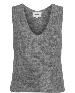 Riette Rib Vest Medium Grey Melange