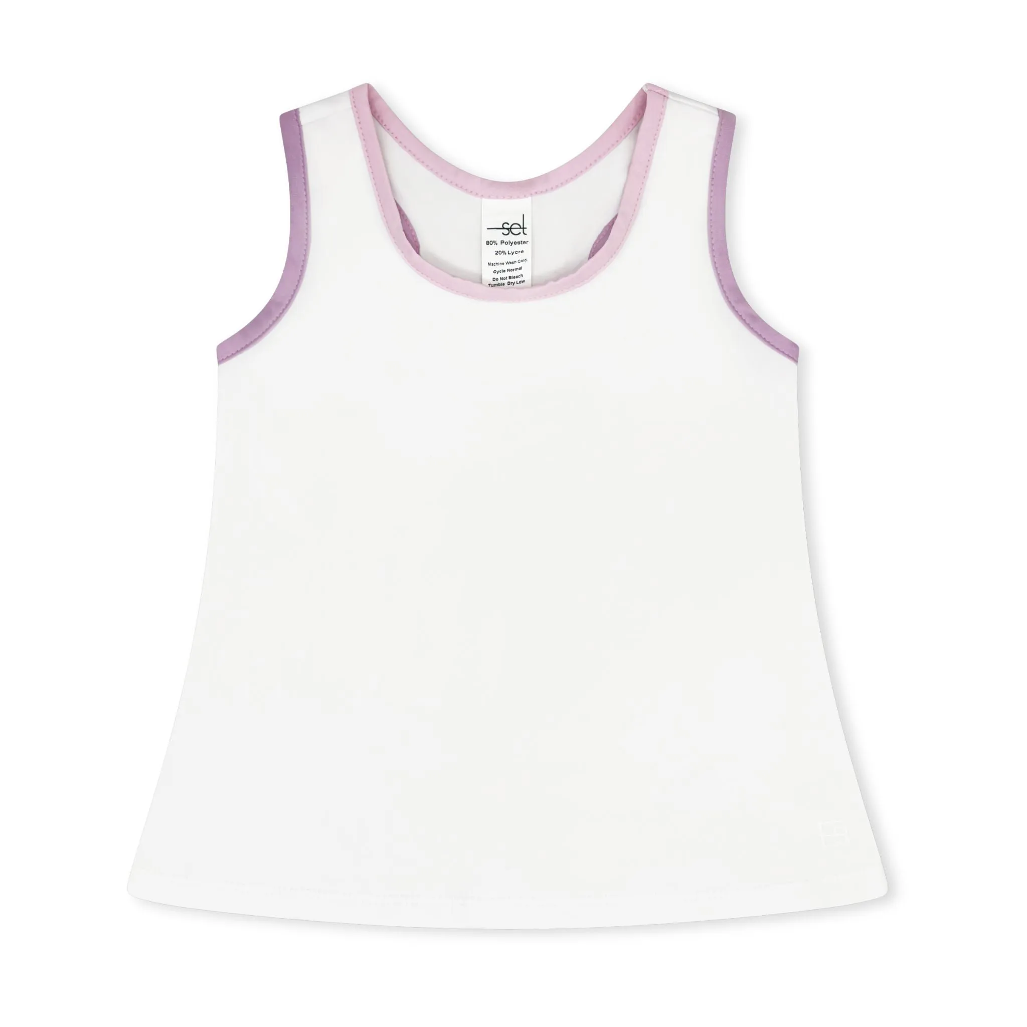 Riley Tank - Pure Coconut with Cotton Candy Pink