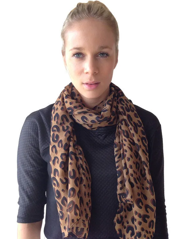 Sheer Leopard Pring Scarf