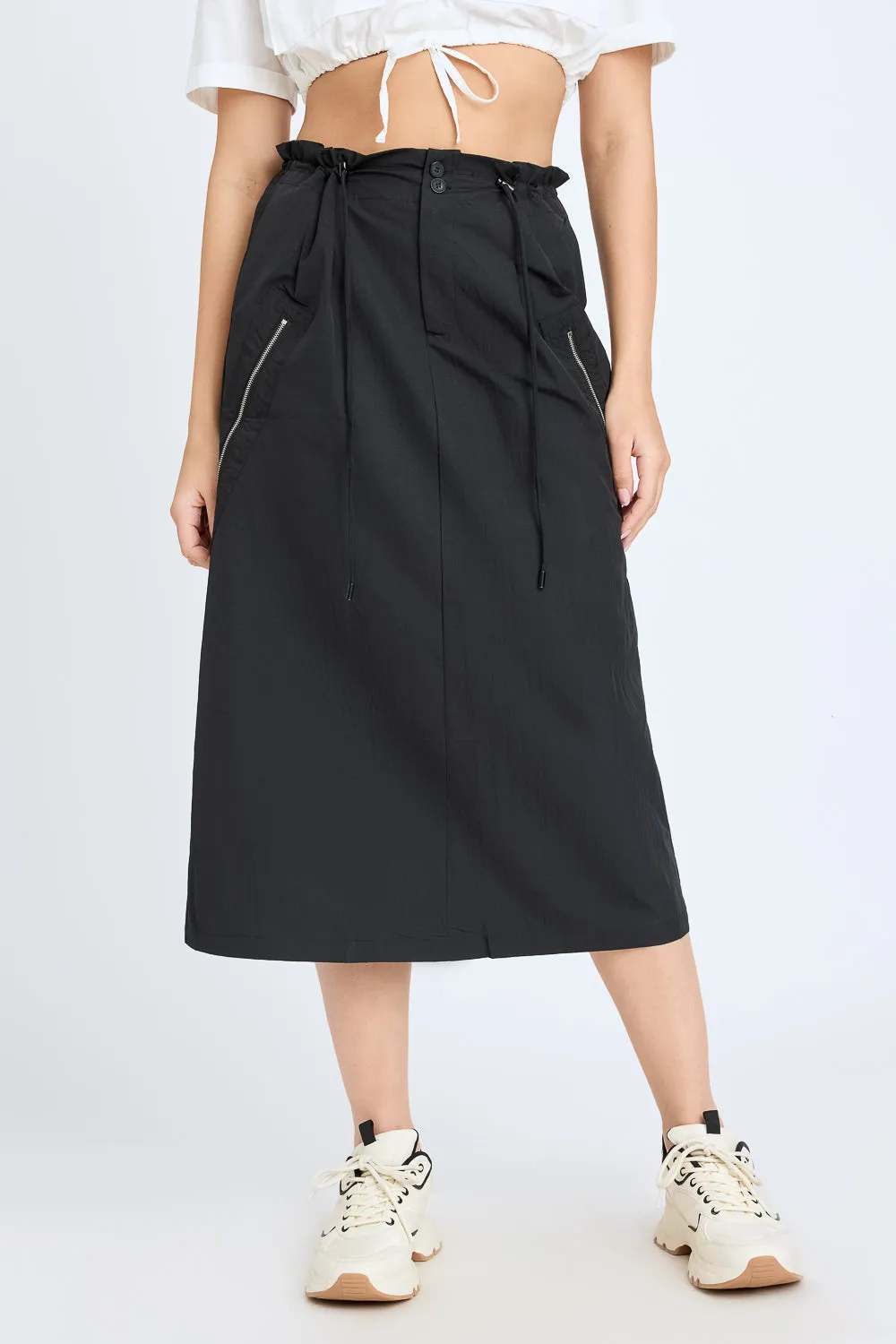 Side-Zipped Black Skirt