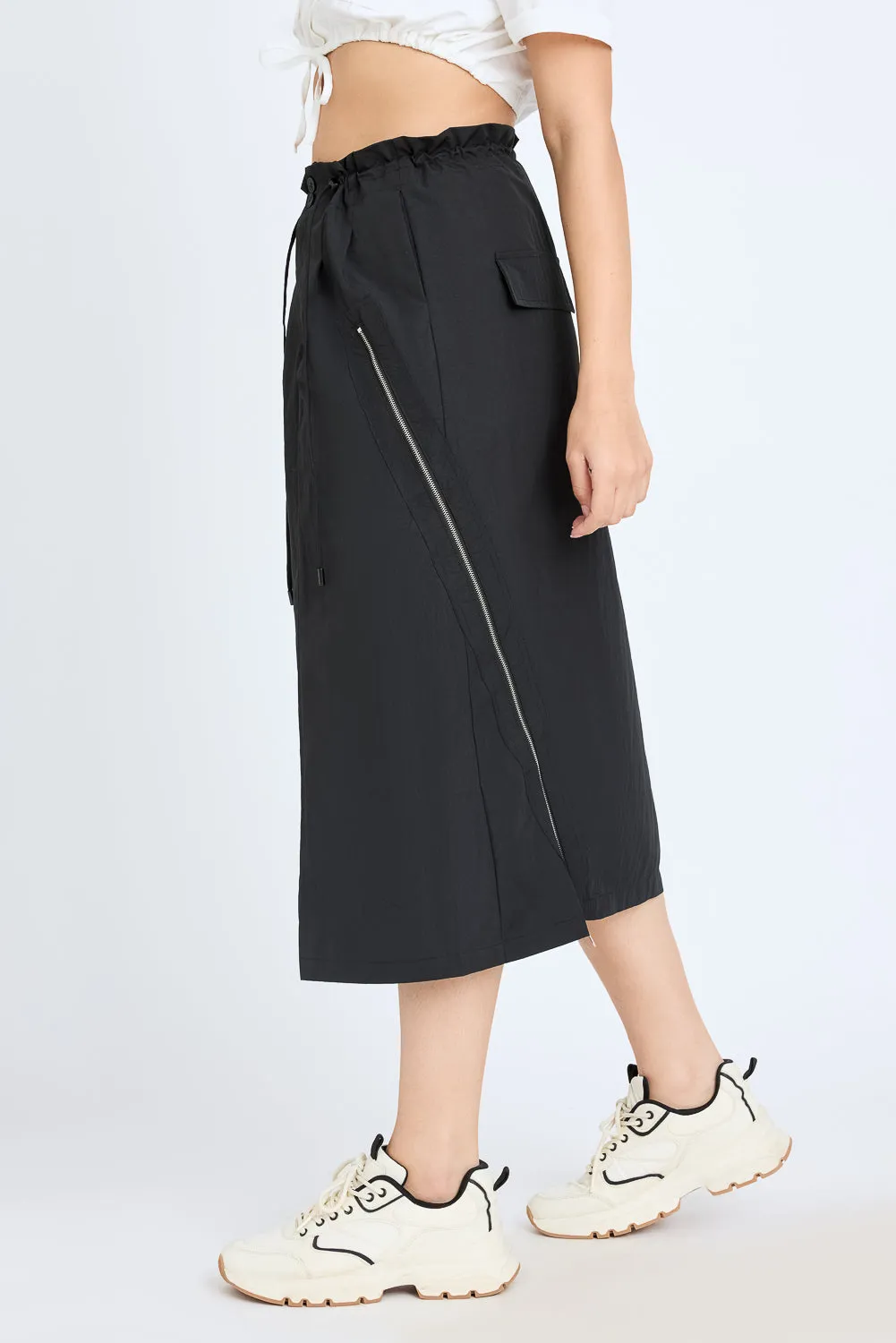 Side-Zipped Black Skirt