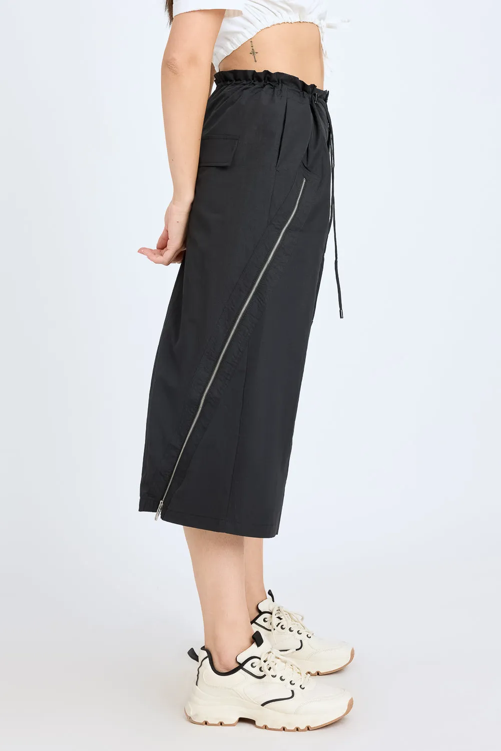 Side-Zipped Black Skirt