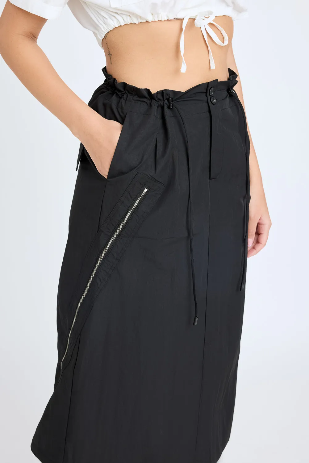 Side-Zipped Black Skirt