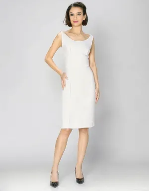 White Cap Sleeve Sheath Dress